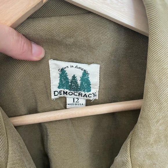 VINTAGE Democracy USA made 100% Tencell Overcoat  size L - Picture 4 of 7